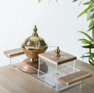 Regalo Madera Madre de Perla Incrustaciones Mubkhar Bakhoor Quemador Bandeja Caja Set Venta caliente en Nigeria por ARTESANÍA DE LUJO - Product Image 6