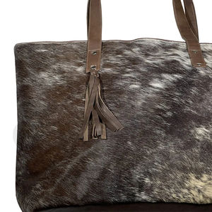 2024 Suede Brown Cowhide Tote Bags Cow Print <b>Handbag</b> <b>Large</b> Shopping Purse for Women Ladies - Product Image 5