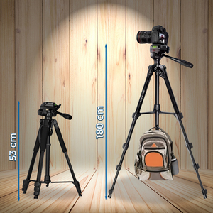 53-180cm <b>Camera</b> and Cell Phone Tripod with 360 <b>Panoramic</b> Remote Control Head 1/4\" Quick Release Plate Made of Aluminum Alloy - Product Image 4