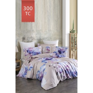 Varol Royal Satin Floral 300TC Nevresim <b>Set</b> 4-Piece Satin for Home Use by MARTNA - Product Image 1