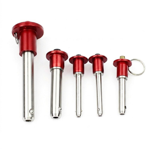 Pasador de Bloqueo de Bola de Liberación Rápida de Alta Precisión, Aluminio Anodizado Rojo, 80mm, 3/8 Pulgadas, Pasador de Bola con Mango Tipo B Personalizado OEM - Product Image 1