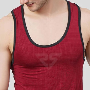 100% coton coupe décontractée évacuation de la transpiration respirant décolleté ouvert dos nageur noir vêtements de sport hommes débardeurs - Product Image 6