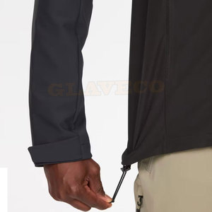 Veste Softshell d'extérieur pour hommes de Style High Street Utilisation hivernale Tissu en toile de grande taille avec col à capuche et motif de lettres - Product Image 6