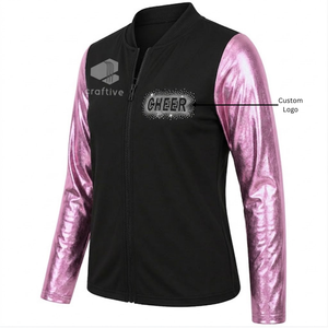 Personalized Cheerleader Warm-Up <b>Jacket</b> Custom Bling <b>Rhinestone</b> Embroidered Team Spirit <b>Jacket</b> For Cheer Girls - Product Image 2