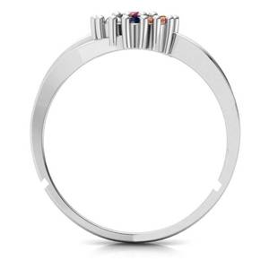 NOVAMART Fine 925 Sterling Silver <b>Adjustable</b> <b>Ring</b> Natural Certified Navaratna Stone Original Nine Planets Platinum Main for Wome - Product Image 3