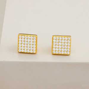 Pendientes de Plata 92.5 con Diseño Geométrico, Diamantes y Perlas, Adornados con Forma de Corazón y Flecha, Modernos, para Regalo de Boda, Compromiso o Fiesta - Product Image 2