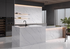 Plans de travail personnalisés pour cuisines et salles de bain en quartz Calacatta, comptoirs en pierre naturelle Carrara Calacata, découpe préfabriquée pour projets hôteliers - Product Image 3