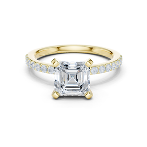 Anillo de moissanita de 14K con diseño de Halo oculto Joyería de lujo - Product Image 4