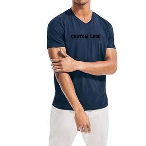 T-shirt à col en V de qualité supérieure pour hommes, fabriqué à partir de 60% coton et 40% polyester avec logo personnalisé Vêtements pour hommes grande taille Chemises pour hommes - Product Image 4