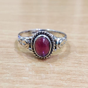Rose Gold Rhodium Plated 3.6 Grams <b>Garnet</b> Gemstone <b>Ring</b> Fashionable Trendy Inlay Setting Bezel Technology Stylish Bezel for Gift - Product Image 1