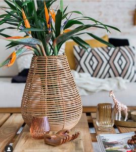 Best Selling Metal Bamboo Handmade Rattan <b>Large</b> Plant Pots Planters Indoor Outdoor Garden Tall Planter Pots Rattan <b>Basket</b> - Product Image 6