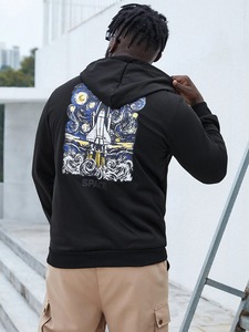 Sweat à capuche épais en molleton 100 % coton pour homme, respirant, uni, idéal pour l'impression personnalisée - Product Image 4