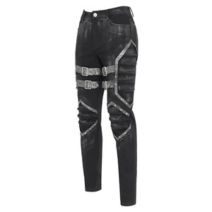 Pantalones Ajustados Negros de Moda para Hombre, Estilo Gótico Punk, con Tachuelas y Correa de Hebilla, 2026 - Product Image 4