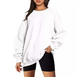 Design personnalisé hiver formel femmes coton/bambou couleur unie sweatshirts surdimensionnés avec logo personnalisé - Product Image 6