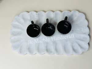 Vente en gros de plateau en marbre blanc de haute qualité fait à la main pierre naturelle pure artisanat belle fleur pour la décoration de l'hôtel à la maison poli - Product Image 5