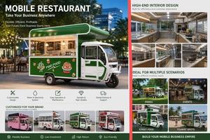 Camión de Comida Eléctrico Móvil Personalizable con Paneles Solares, Equipo Comercial para Comida Ecológica: Hot Dogs, Helados, Papas Fritas - Product Image 2