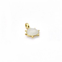 Rainbow Moonstone Pendentif en argent sterling 925-Pierre précieuse en forme de coeur à facettes, ensemble de lunettes fait à la main Design élégant bijoux pour femmes