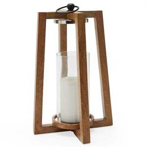 Farol de Madera de Mango de Estilo Único con Acabado Natural para Decoración de Mesa de Boda y Navidad, Faroles Colgantes - Product Image 4