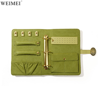 WEIMEI Verpackung Tagebuch-Design Samt-Schmuckbeutel für Ohrringe Armband Halskette Ringe Aufbewahrung für Frauen
