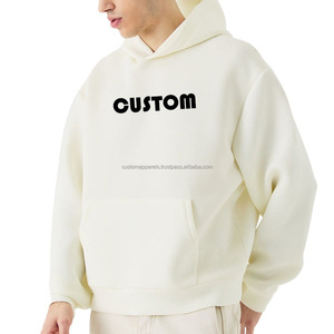Custom Heavyweight Fleece Cropped <b>Hoodies</b> with No <b>String</b> Design and Drop Shoulder <b>for</b> Streetwear Brands - Product Image 2