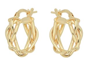 Aros de Alta Calidad al por Mayor, Aros Amarillos de Cuatro Tubos de 10 mm, Chapados en Oro de 18 Quilates sobre Plata de Ley 925 - Product Image 2