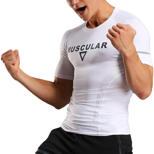 T-shirts de sport personnalisables pour hommes, respirants, polyester, spandex, manches raglan, tissu sergé, imprimé, ressort anti-boulochage - Product Image 2