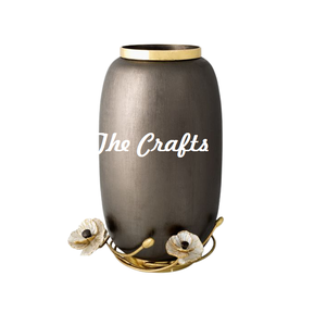 Florero de maceta de forma redonda de metal con jarrón de suelo de calidad superior para uso en bodas, hoteles y restaurantes - Product Image 1