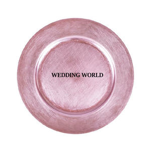 Assiette à chocolat ronde en métal de luxe Enduit de poudre rouge Fait à la main Sous l'assiette Top vente en gros Plateau de chargeur en métal - Product Image 3