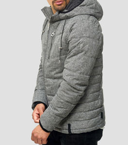 <b>Padded</b> Stand Collar <b>with</b> <b>hood</b> man High Quality puffer <b>Jacket</b> for <b>men's</b> Winter casual wear Warm zipper <b>jacket</b> for <b>men</b> - Product Image 3