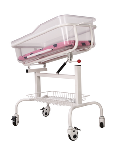 Lit de bébé inclinable <span class=keywords><strong>en</strong></span> acier inoxydable coloré, berceau d'hôpital pour nourrisson, lit nouveau-né réglable anti-reflux avec bassin <span class=keywords><strong>en</strong></span> verre organique - Product Image 4