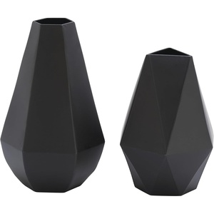 Lujoso florero de metal negro con diseño geométrico para impresionantes arreglos florales macetas de decoración del hogar para uso en el jardín - Product Image 1