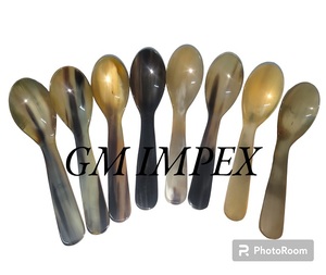 High Quality Handmade <b>Kitchen</b> Buffalo Horn Spoons Latest Nautical Design Polished Animal Horn Handle Natural Crafts Europe Art - Product Image 2