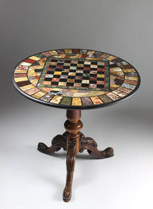 Table d'échecs royale traditionnelle en marbre - Matériau en pierre durable pour salon, salle à manger, utilisation en extérieur - Product Image 6