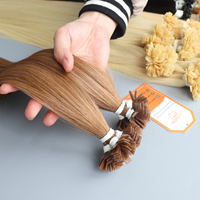 Usine en gros russe Remy Extensions de cheveux double étiré cuticule alignée kératine italienne préliée pointe plate haute cheveux humains