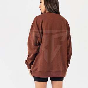 Sweat-shirt à col rond surdimensionné pour femmes hiver décontracté respirant séchage rapide 100% coton Streetwear bas prix 2025 nouvelle mode - Product Image 6