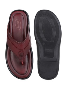 Sandalias de Hombre de Cuero Genuino con Punta Redonda, Transpirables, Reciclables, para Interiores y Exteriores, con Suela Plana de PVC Suave, Casuales y Cómodas - Product Image 1