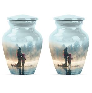 Urna conmemorativa de pesca para Padre e Hijo para cenizas, recuerdo de pesca personalizado, cremación para adultos con urna funeraria para padre e hijo - Product Image 5