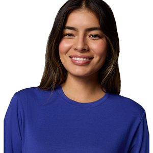 T-shirt femme avec logo, crop top décontracté à manches longues, t-shirt femme, t-shirt de sport pour femme, manches longues, col rond, tendance - Product Image 4