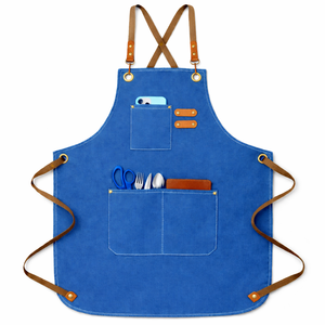 Delantal de cocina sin mangas de algodón resistente al agua al por mayor con cinta ajustable para tiendas de té con leche, conveniencia y ropa de trabajo para catering - Product Image 2