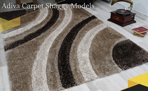 Alfombra Adiva Moderna de Felpa, Resistente a las Manchas, con Diseño de Rompecabezas, Cuadrada, de Pelo Largo, Hecha a Máquina, de Poliéster, para Uso Comercial en Salas de Estar - Product Image 2