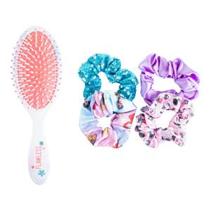 PRÊT À LA VENTE H.E.R. Accessoires originaux pour cheveux de princesse, ensemble de 5 pièces, 1 grande brosse à cheveux, 4 chouchous, accessoires pour filles - Product Image 1