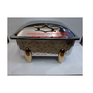 Chauffe-plats pour buffet en acier inoxydable avec revêtement doré au design élégant pour les hôtels et les événements de la restauration à prix économique - Product Image 3