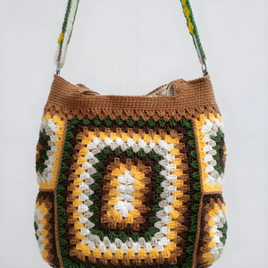 2025 New Fashion Handmade <b>Wool</b> Crochet Crossbody Bag with ZIP Closure Single Strap for Lady Autumn/Winter - Product Image 3