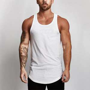 Camiseta sin mangas de entrenamiento en blanco de alta calidad, camiseta sin mangas acanalada para hombre, camiseta sin mangas de Fitness con cuello cuadrado, chaleco de gimnasio para hombres - Product Image 6