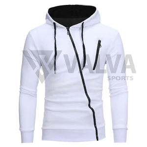 Sudaderas con capucha con cremallera de alta calidad 100% algodón polar patrón sólido temporada de primavera tela térmica hecha en Pakistán - Product Image 2