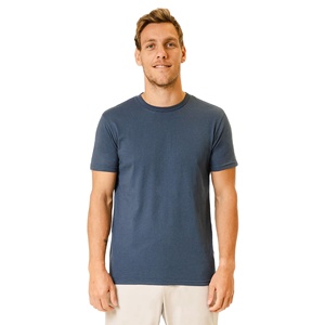 T-shirt basique à col rond, couleur unie, manches courtes, été, mélange de coton, respirant, extensible, doux, coupe classique - Product Image 1