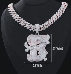 7.20 CTW rond VVS1 pendentif lettre Moissanite, pendentifs Hip Hop glacés, pendentif à breloque Moissanite personnalisé, pendentif cadeau - Product Image 2