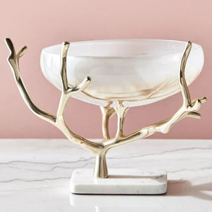 Nuevo Plato Decorativo de Acero Inoxidable Hecho a Mano con Diseño Clásico de Nueces, Servidor de Ensaladas con Soportes Florales, Vajilla - Product Image 4