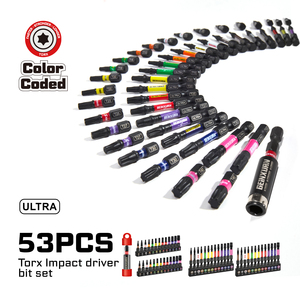 Set di punte Per cacciavite Torx industriale Ultra grado 25MM 50MM 53 pezzi Per Set con codice colore T7 T8 T9 T10 T15 T20 T25 T27 T30 T40 - Product Image 6