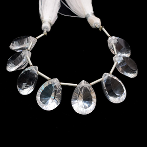 Cuarzo Cristalino AAA de 12x16mm, Corte Facetado en Forma de Pera, Piedra Natural de Color Claro, Cuarzo Hidro, Gema de Vidrio Cóncava, Cuentas Sueltas para Joyería - Product Image 2